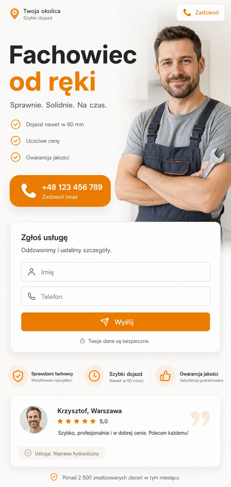 Mobilny landing lokalnych usług